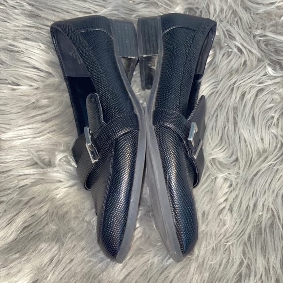 EUC Nine West Naroo Black Gator Embossed Smoking Loafer Size 11 - Picture 5 of 9